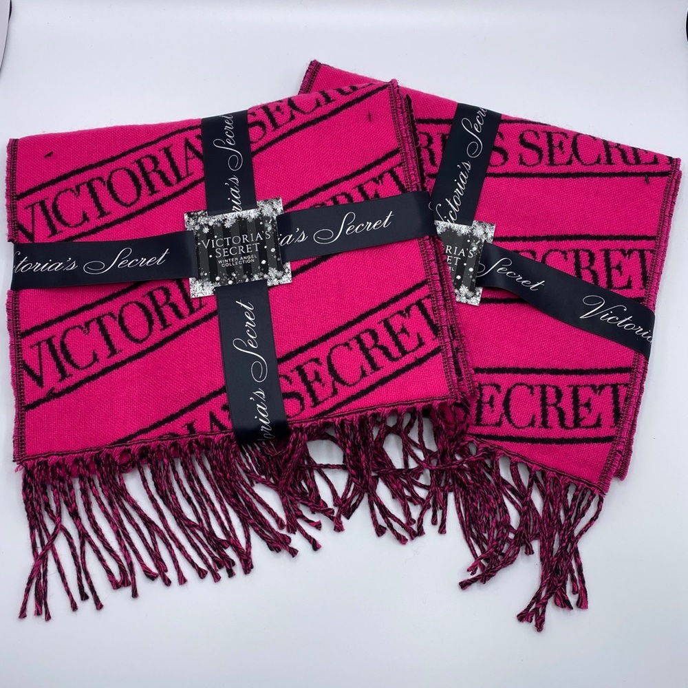 Victoria Secret Scarf! Fuchsia Logo Stripe!